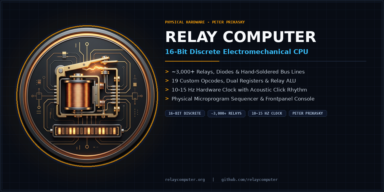 16-Bit Discrete Relay Computer Physical Hardware Architecture